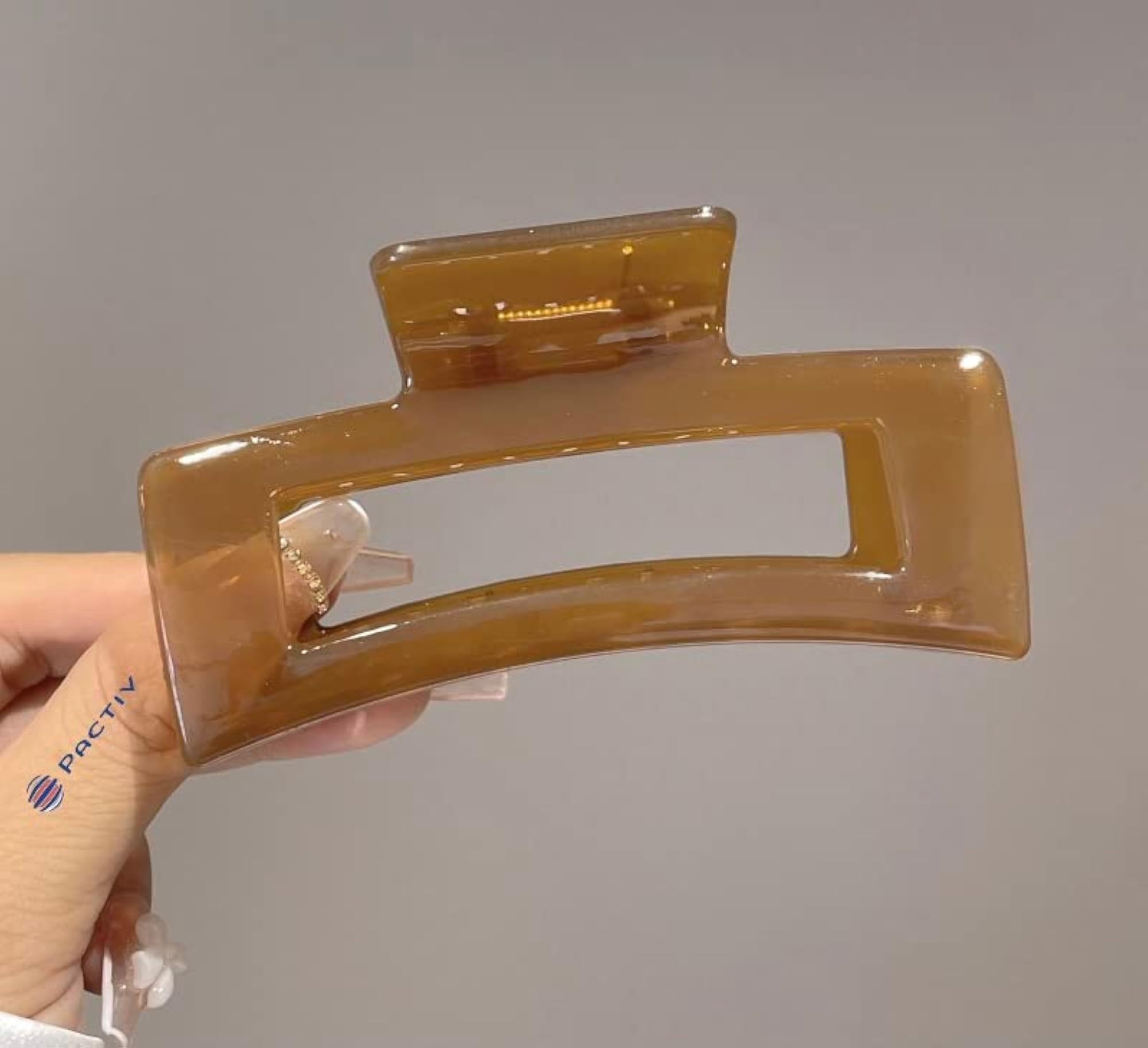 Korean Transparent Large Square Hair Clip, Pack of 2